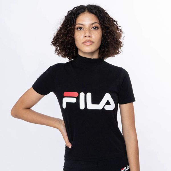 Tops Fila Mulher Pretas - Fila Coco Turtle Neck En Portugal,RJOY-23017